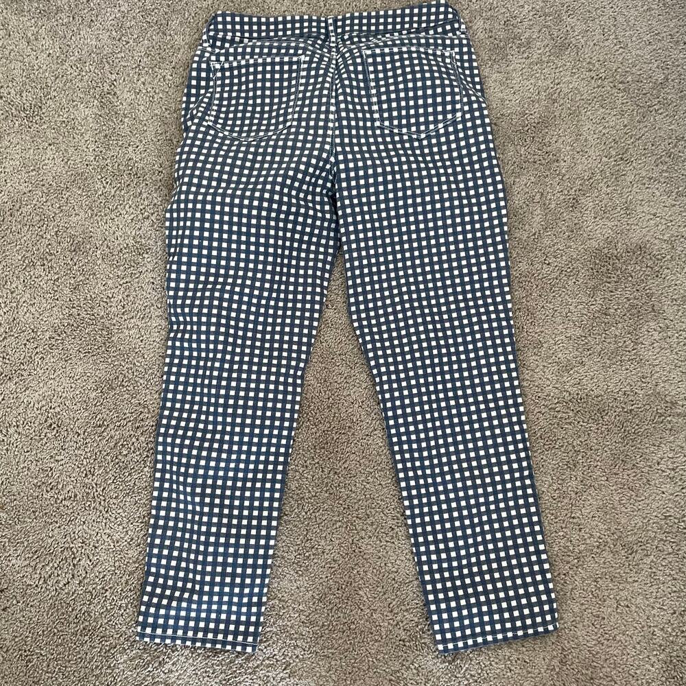 Chicos Girlfriend Slim Leg Ankle Pants Size 1 (8-10)Blue Gingham Perfect Stretch - Picture 15 of 16